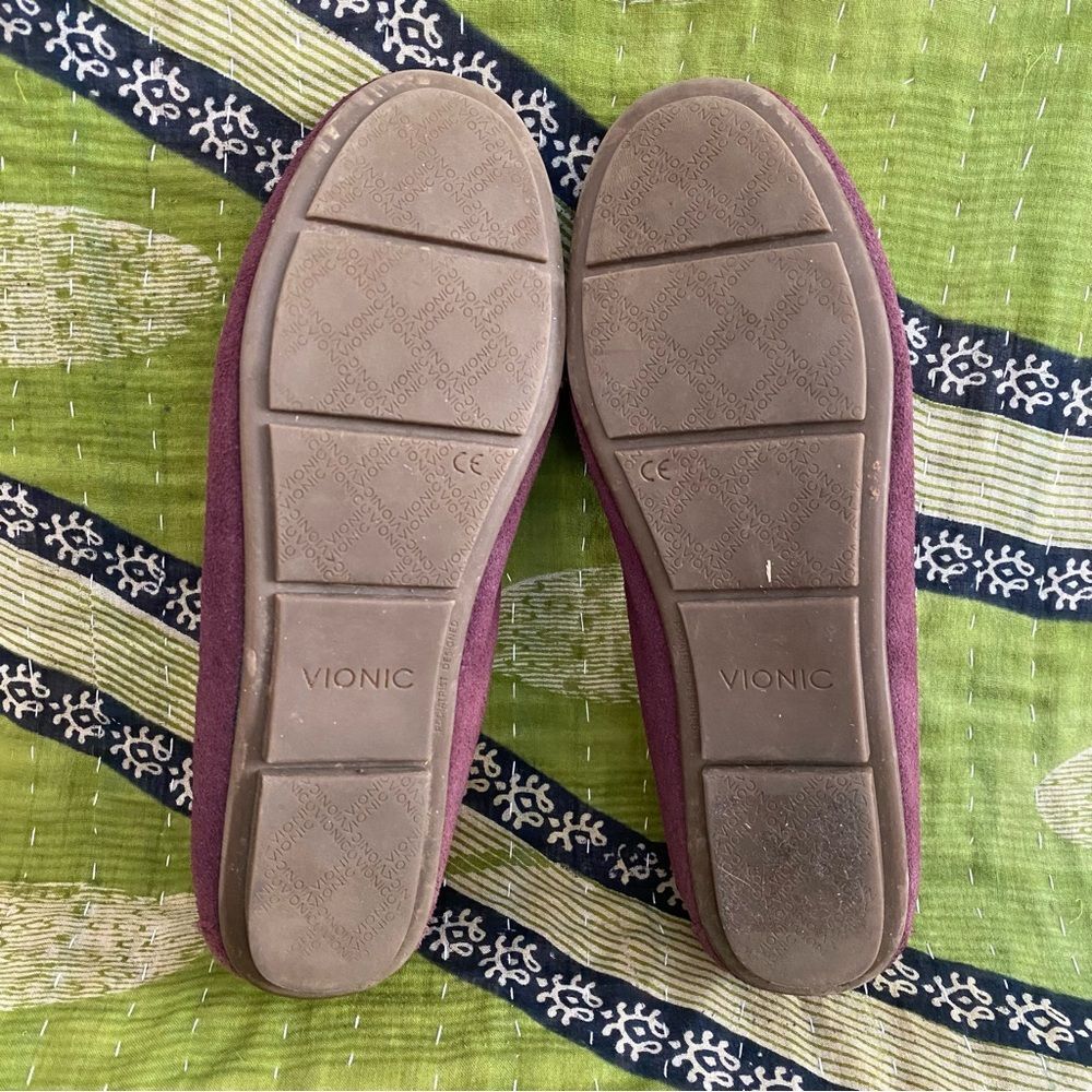 Vionic Purple Plum Debbie Casual Slip-On Suede Driving Flats Moccasins Size 8 - Picture 10 of 13